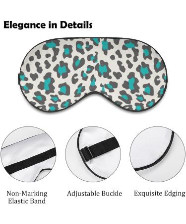 Cheetah Print Blue Sleep Mask for Women | Adjustable Eye Shades Cover with Elastic Strap - Best Sleep Accessory - Buy Online on GoSupps.com