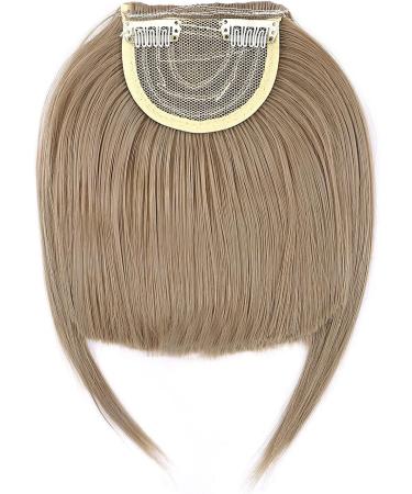 Clip In Bangs Hair Extensions - Dark Ash Blonde Front Neat Fringe Hairpiece for Women - Buy Online on GoSupps.com