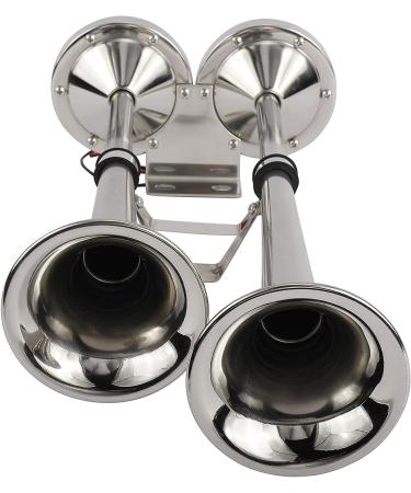 WerkWeit Dual Boat Horns - 12V Marine Trumpet Horn, Stainless Steel, Low & High Tone with Adjustable Support - Buy Online on GoSupps.com