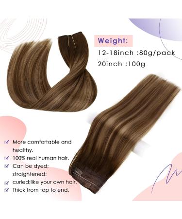 Vivien Wire Extensions | Real Remy Hair Balayage #4/27/4 - Chocolate Brown & Caramel Blonde - 45cm - Buy Online on GoSupps.com