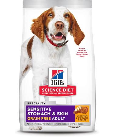 Hill's Science Diet Adult Sensitive Stomach & Skin Grain Free Dry Dog Food Chicken & Potato Recipe 24 lb Bag & Adult Sensitive Stomach & Skin Canned Dog Food Salmon & Vegetable Entr e - Buy Online on GoSupps.com