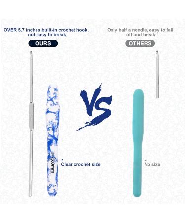 BCMRUN Crochet Hooks Set 14 Sizes - Blue & White Porcelain Pattern with Case for Arthritis Hands - 2.25mm to 10mm Crochet Needles - Ideal Gift for Mother's Day & Crochet Enthusiasts - Buy Online on GoSupps.com
