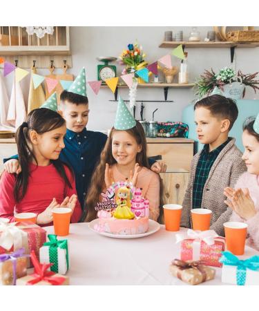 10pcs Princess Cake Topper Castle Cake Decoration for Girl Kid Happy Birthday Party Decorations Princess Baby Shower Supplies Orange - Buy Online on GoSupps.com