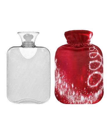 KCL Deci hot water bottle with cover Christmas tree red snow 2l hot water bottle hot water bag for foot warmer pain relief hot and cold therapy cramps