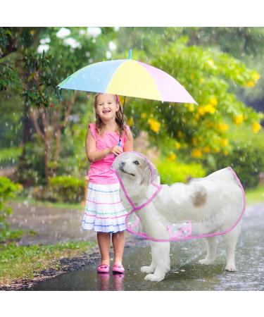 Petcute Waterproof Dog Raincoat with Hood - Transparent PVC Breathable Button Closure for Medium & Large Dogs - L Pink - Buy Online on GoSupps.com