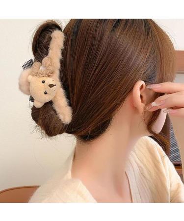 Bear Hair Claw Clips Large Hairpin Cute Hair Holder Clamp Half Bun Styling Accessories For Long Thin Thick Curly Hair Hair Claws For Shower Sports Prom Shopping Dating Ngumms - Buy Online on GoSupps.com