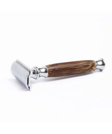 Wowe Double Edge Safety Razor with Bamboo Handle - 1 Razor & 5 Blades for Eco-Friendly Shaving - Buy Online on GoSupps.com