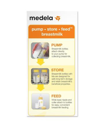 Medela Breast Milk Storage Bottles  3 Pack of 5 Ounce Breastfeeding Bottles with Slow Flow Nipples  Lids  Wide Base Collars  and Travel Caps  Made Without BPA 3 Count (Pack of 1) - Buy Online on GoSupps.com