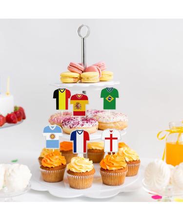 Countries Jersey Dessert Cupcake Topper 18pcs Football Match Soccer World Cup Theme Cake Decor Soccer Theme Boys Girls Baby Shower Party Happy Birthday Decorations - Buy Online on GoSupps.com