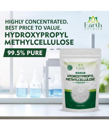 Earth Nourish Hydroxypropyl Methylcellulose (HPMC) Powder 3.52 Oz / 100g Cosmetic-Grade Ingredient for DIY Skincare Serums Creams and Industrial Formulations - Buy Online on GoSupps.com