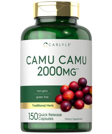 Carlyle Camu Camu with Vitamin C | 150 Capsules | Herb Extract Supplement | Myrciaria Dubia | Non-GMO and Gluten Free