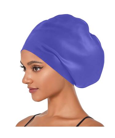 Tripsky Extra Large Swim Cap for Women Men Waterproof Silicone Swimming Caps Ideal for Long Hair  Thick Curly Hair & Dreadlocks Braids Weaves Afro Hair - Keep Hairstyle Unchanged Very Peri