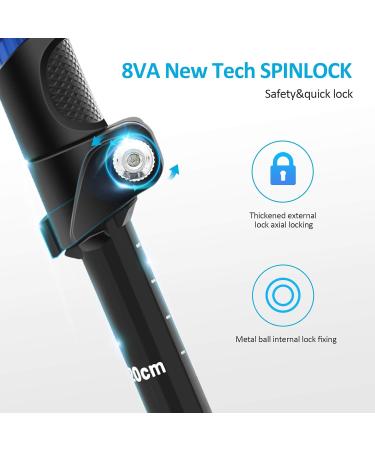 Anykuu Foldable Hiking Poles 110-130cm | Ultralight Shockproof Nordic Walking & Trekking Poles - Blue - Buy Online on GoSupps.com