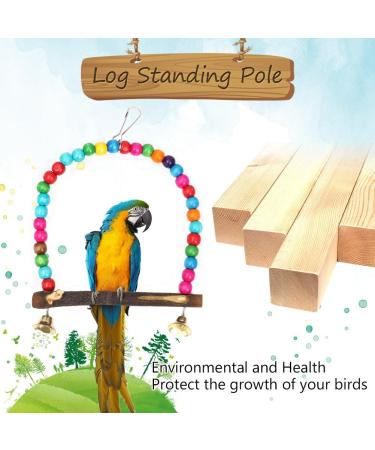Wooden Bird Swing Toy 5.5''x 5.6'' Multi-color for Parakeets & Cockatiels - Buy Online on GoSupps.com