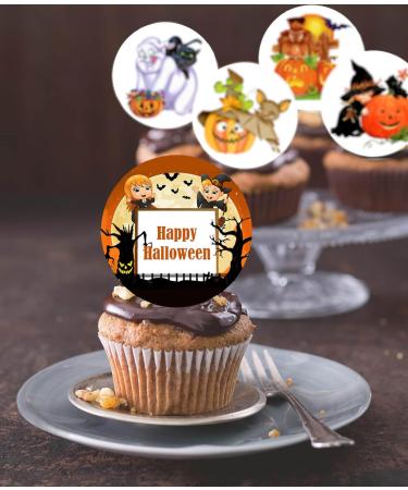 24 x Pre-Cut Halloween Mix 10 Edible Stand up Wafer/Rice Paper Cupcake Toppers Birthday Party Cute Kids Children Cake Decorations - Buy Online on GoSupps.com