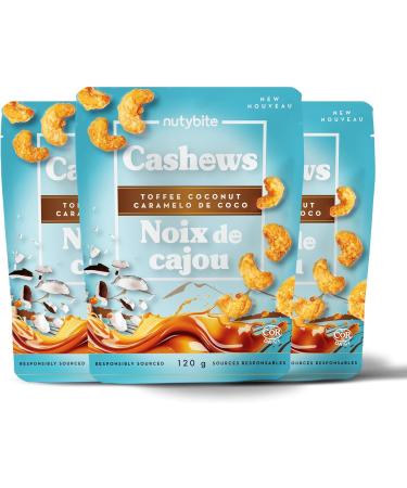 Nutybite Cashews Toffee Coconut Gluten-Free Non GMO Kosher Non Artificial Flavours No Preservatives (12 x120g) - Buy Online on GoSupps.com