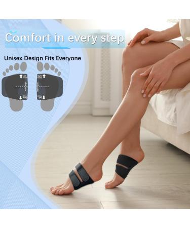 Unisex Arch Support Bands for Flat Feet & Plantar Fasciitis - Adjustable Compression Orthotics for Men & Women (Black 1 Pair - Buy Online on GoSupps.com