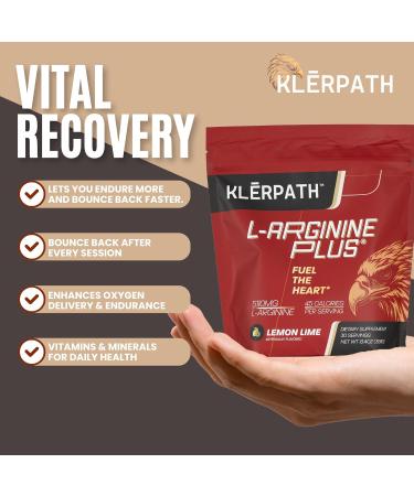 Klerpath L-Arginine Plus Powder with 5110 mg L-Arginine and 1010 mg L-Citrulline - Nitric Oxide Supplement for Blood Flow and Circulation - Lemon Lime Flavor 13.4 Ounces - Buy Online on GoSupps.com