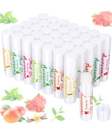 Bulk Lip Balm Gift Set Thank You Gifts for Being Awesome Assorted Flavors Beeswax Dry Chapped Lips Awesome Lip Care Products for Coworkers Women Friend Men (35 Pack)