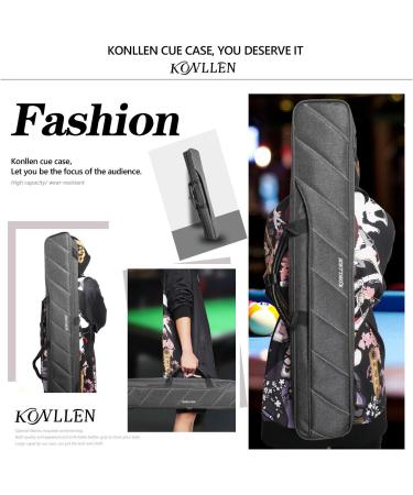KONLLEN 3x4 Oxford Cloth Pool Cue Case - High Capacity Billiard Cue Stick Carrying Bag (Dark Grey) - Buy Online on GoSupps.com