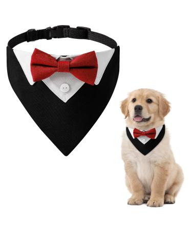 Hacraho Formal dog-smoking banda 1 piece red dog moking cotton dog collar wedding collar with fly and collar for dogs and cats m m red - Buy Online on GoSupps.com