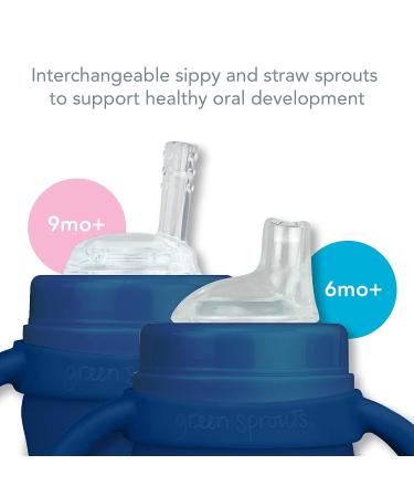 Green Sprouts Sprout Ware Plant-Plastic Sip & Straw Cup with Sippy & Straw Spouts - Gray - Buy Online on GoSupps.com