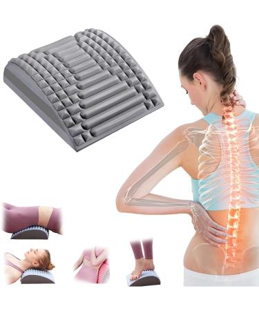 Neck & Back Stretcher Back Neck Cracker for Lower Back Pain Relief Waist Massage Relaxation Yoga Multi-Level Adjustable Spine Board for Lumbar Soothing Device (Color: Gray)