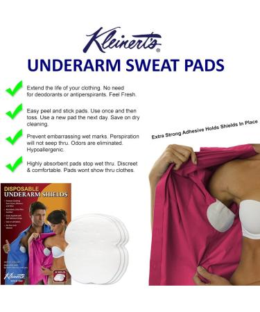 24 Disposable Premium Underarm Sweat Pads - Absorbent Armpit Shields - Buy Online on GoSupps.com