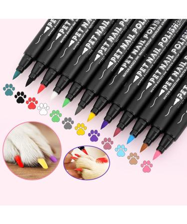  Mbiyhgta Puppy Nail Polish - Nail Polish Set for Dogs | Creative Dog Pen Set Safe Tip Nail Polish Markers 12 Colors for Dogs Cats Small Animals - Buy Online on GoSupps.com