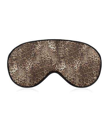 Leopard Animal Print Sleep Mask for Women Adjustable Sleeping Eye Shades Cover with Elastic Strap