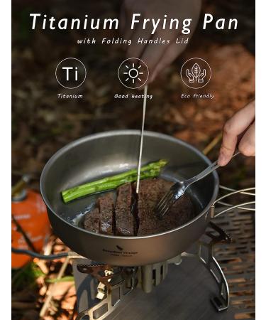 Boundless Voyage Titanium Frying Pan + Lid | Ultra-Light Camping Cookware | A-Ti2065C (1000ml) | Picnic Skillet Griddle Tableware - Buy Online on GoSupps.com