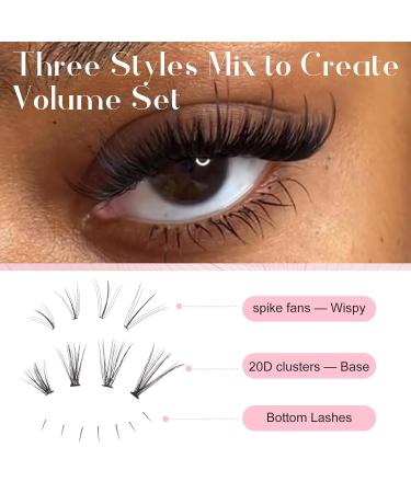 ALLOVE Wispy Lash Clusters - DIY Lash Extensions & Bottom Lashes | 7D Spike Light Volume 20D Clusters for Home Application - Buy Online on GoSupps.com