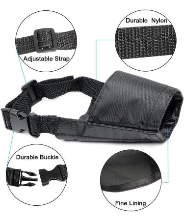 ewinever Dog Muzzles To Prevent Biting 5 PCS Different Sizes for Small Medium And Large Breathable Dog Muzzle with Adjustable Strap Black - Buy Online on GoSupps.com
