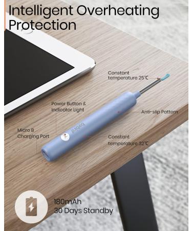 BEBIRD R1 Ear Wax Removal Tool with 1080P Ear Camera and LED Light | Ear Cleaner Kit with 2 Silicone Ear Scoops | Blue - Buy Online on GoSupps.com