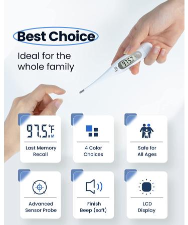 Digital Oral Thermometer for Adults, Kids, and Babies - Easy Read, Medical Grade, Rectum & Armpit Infant Thermometer - Indoor & Outdoor Use (Grey) - Buy Online on GoSupps.com