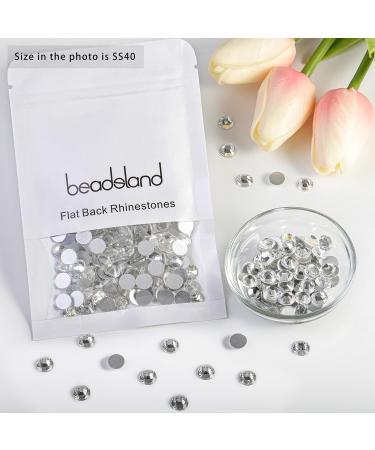Buy Beadsland 144 Flat Back Rhinestones - Crystal White SS40 (8.4-8.7mm) for Nail Art | High-Quality Nail Crystals for Stunning Designs - Buy Online on GoSupps.com