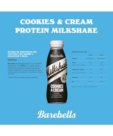Milkshake prot in Barebells Cookies & Cream 8 x 330 ml | 24 g de prot ines | Sans sucre ajout | Sans lactose | Boisson onctueuse au d licieux go t cookies & cream Biscuit et cr me - Buy Online on GoSupps.com