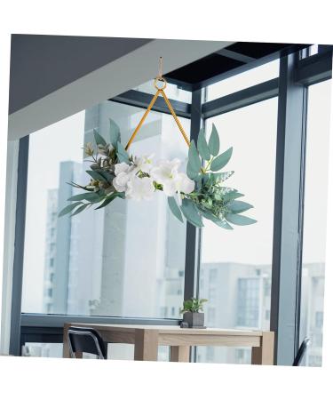 COOLHIYA Greenery Garland Wrought Iron gate Hanging Wreath Flowers Decoration Artificial Flower Garland Nordic Decor Door White 20x20cm - Buy Online on GoSupps.com