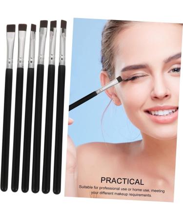 Healeved 24 Pcs Flat Eyebrow Brush Eyeshadow Brush Eyebrow Eyeliner Flat Makeup Brush Artificial Fiber Black - Buy Online on GoSupps.com