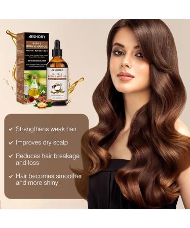 Aeshory 6 in 1 Body Oil For Moisturising Repairing Dry Skin Fine lines and Scars | Formulated with Jojoba Oil Argan Oil Rosehip Oil Sweet Almond Oil Coconut Oil and Shea Butter 100ml - Buy Online on GoSupps.com