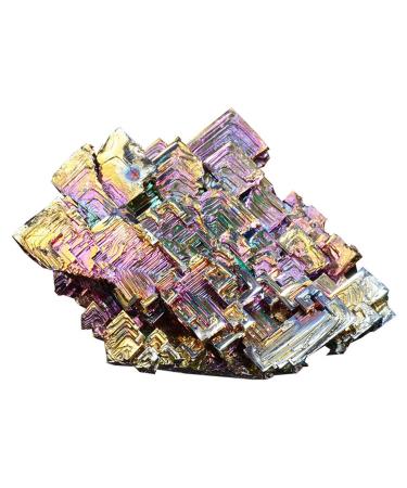 Crystal Rough Natural Rock Crystal Cluster Quartz Geode Stone Bismuth ore Rainbow Stone Colorful Specimen for Reiki Home Decor 300g (Size : 150g)