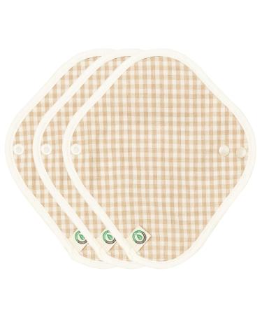 think ECO Original Natural Brown Organic Reusable Cotton Panty Liners with Waterproof Three Pads Set 3-Pads (Original Panty Liner_XS 3p) 3 Count (Pack of 1)