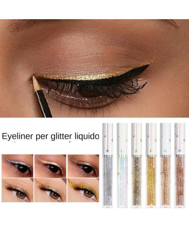 Glitter Liquid Eyeliner Glitter Liquid Eyeliner | Waterproof Eyeliner Pencil 6 Colors Eyeliner Color Set - Long-lasting Glitter Eye Pencil Colored Eyeliner - Buy Online on GoSupps.com