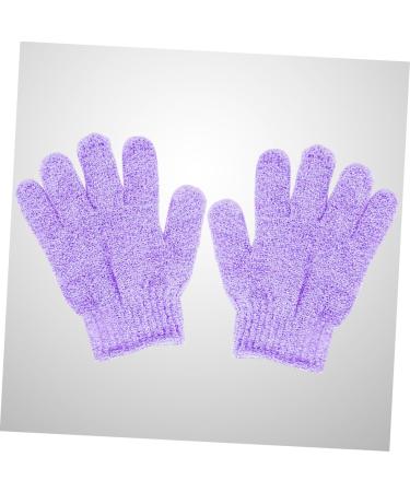 Hemoton Exfoliating Shower Gloves - Body Scrub & Bath Exfoliator | Purple Medium Size for Soft Skin - Buy Online on GoSupps.com