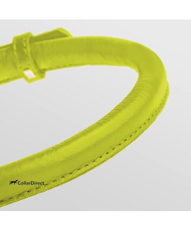Collardirect Handmade Round Leather Dog Collar - Soft Padded Real Leather for Small to Large Pets - Available in Black Pink Red Purple Blue and Green (18-20 cm) - Buy Online on GoSupps.com