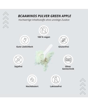 Nutri + BCAA Powder Green Apple 600g - High-Dose Vegan Amino Acids Complex - Instant BCAAs Supplement - Best Amino Acid Preparation for Energy & Recovery - Buy Online on GoSupps.com
