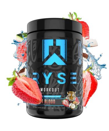 Ryse Project Blackout Pre Workout | Pump  Energy  and Strength| with Caffeine  Vitacholine  Nitrates  and Theobromine | 25 Servings (Tiger's Blood) Tigers Blood