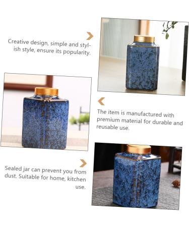 Alipis Leaf Multi-purpose Bean Practical Spice Lid Can Airtight Ceramic Sealing Food Canister Home Tea - Buy Online on GoSupps.com