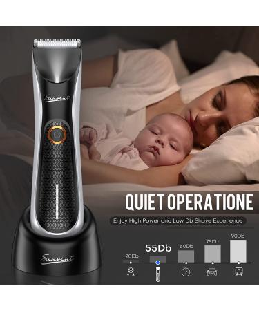 Men's Electric Body Hair Trimmer with LED Light - SkinSafe Guard, Rechargeable, Waterproof - Ideal for Male Groin Hair Grooming - Buy Online on GoSupps.com