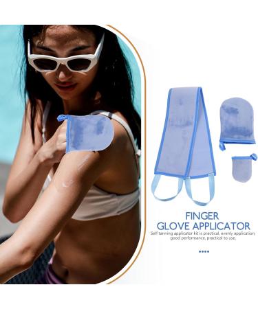 SHERCHPRY Applicateur de Bronzage Dos Adulte Kit 3 Pi ces en Tissu Peluche Bleu Applicateur Doigts Doigts pour Lotion Autobronzante Corps Visage Soins Solaires Peau - Buy Online on GoSupps.com